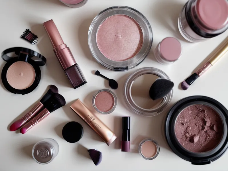 Bolso de noche con labial y polvo compacto listos para una gala de bodas de plata.