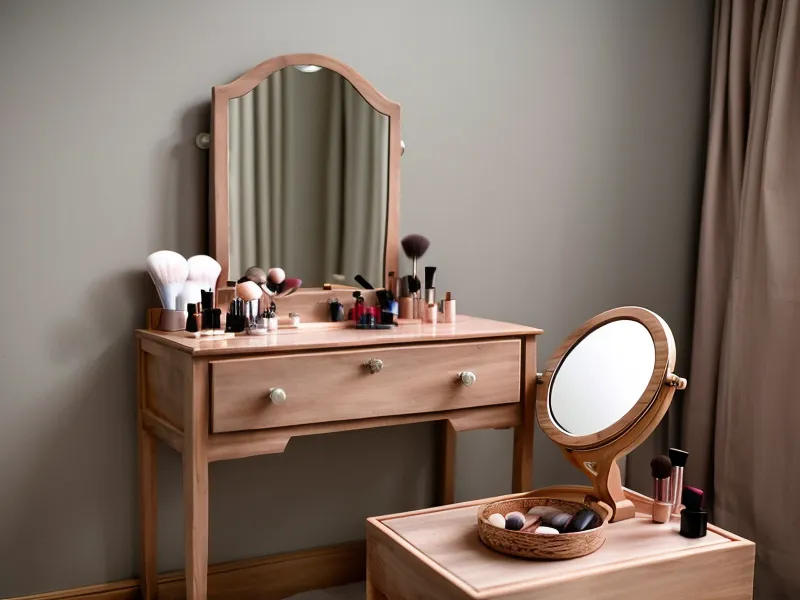 Primer plano de esponja de maquillaje y polvo traslúcido sobre una superficie oscura