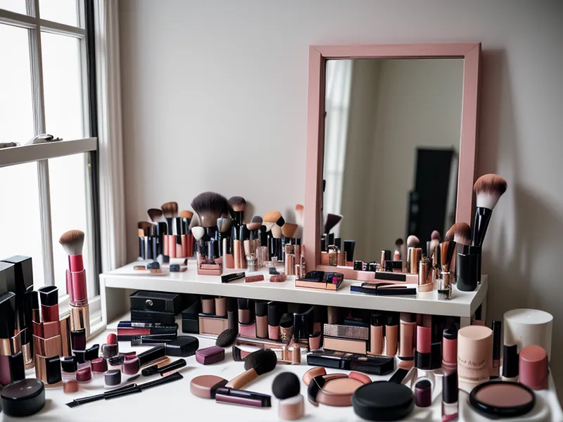 Brochas de maquillaje profesional y círculo cromático de doce colores para automaquillaje avanzado de noche